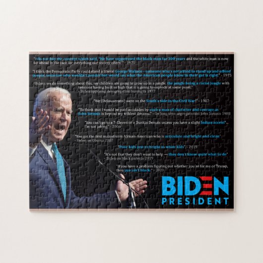 Joe Biden citeert op Race Legpuzzel (Horizontaal)