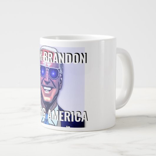 Joe Biden comme Dark Brandon Mug de café géant (Devant droit)