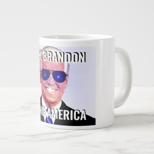 Joe Biden comme Dark Brandon Mug de café géant (Devant droit)