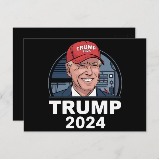 Joe Biden draagt een Pet van Trump Briefkaart (Voorkant / Achterkant)