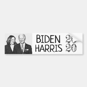 Joe Biden en Kamala Black en White Afbeeldingen 20 Bumpersticker