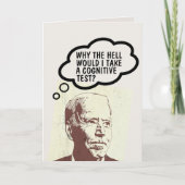 JOE BIDEN FUNNY COGNITIVE TEST CARTES D'ANNIVERSAI (Devant)