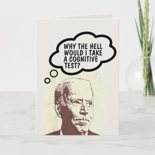 JOE BIDEN FUNNY COGNITIVE TEST CARTES D'ANNIVERSAI (Devant)
