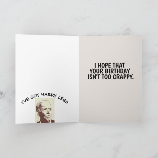 JOE BIDEN FUNNY POOP CARTES D'ANNIVERSAIRE (Intérieur)