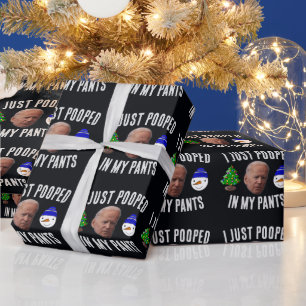 JOE BIDEN grappig pooped kerst inpakpapier