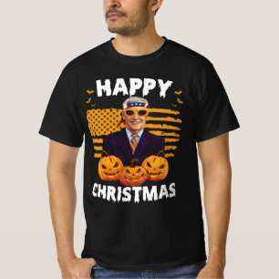 Joe Biden Happy Halloween American Flag Pumpkin T- T-shirt