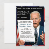 Joe Biden Invitation Personnalisable (Devant / Derrière)