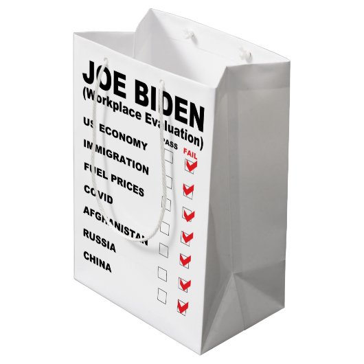 Joe Biden Job Evaluation Medium Cadeauzakje (Achterkant Gekanteld)