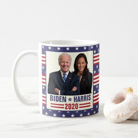 Joe Biden Kamala Harris 2020 US President Foto Koffiemok (Met donut)