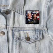 Joe Biden Kamala Harris 2020 USA Flag Photo Button (In situ)