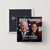Joe Biden Kamala Harris 2020 USA Flag Photo Button (Voorkant /achterkant)