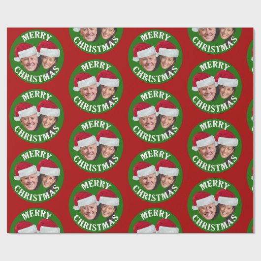 Joe Biden Kamala Harris 2020 w/ Santa Hats - Rood Cadeaupapier (Vlak)