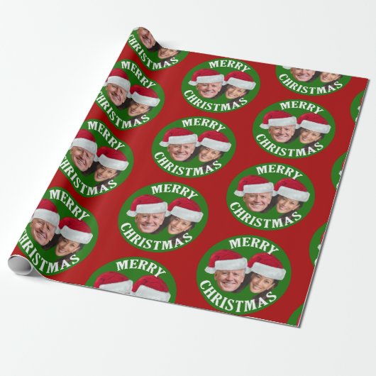 Joe Biden Kamala Harris 2020 w/ Santa Hats - Rood Cadeaupapier (Uitgerold)