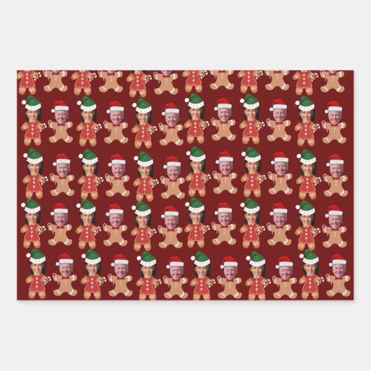 Joe Biden Kamala Harris Custom Face Gingerbread Inpakpapier Vel (Voorkant 2)