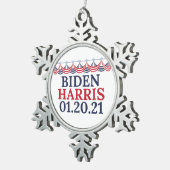 Joe Biden Kamala Harris Inauguration Day Tin Sneeuwvlok Ornament (Rechts)