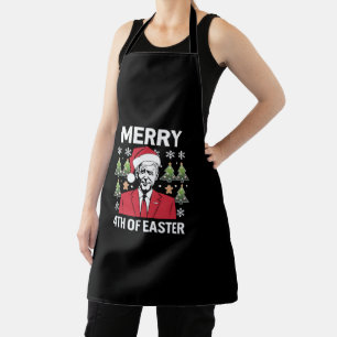 Joe Biden Kerst Santa Hoed Gelukkig 4e Pasen Schort