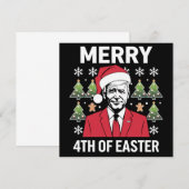 Joe Biden Kerstman Hoed Vrolijk 4e van Pasen Kaart (Voorkant / Achterkant)