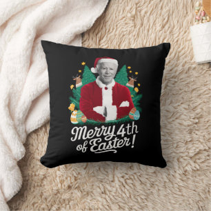 Joe Biden Kerstman Vrolijk 4e van Pasen Kerstmis Kussen