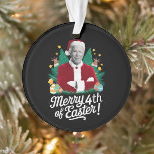 Joe Biden Kerstman Vrolijk 4e van Pasen Kerstmis Ornament