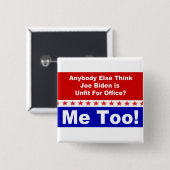 Joe Biden me ook Vierkante Button 5,1 Cm (Voorkant /achterkant)
