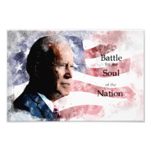 Joe Biden met Battle for the Soul of the Nation Foto Afdruk
