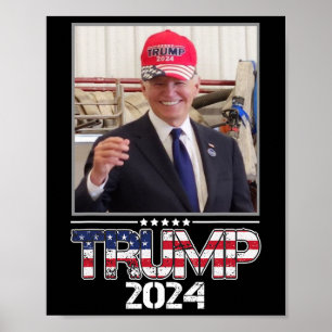 Joe Biden met een Trump-hoed, verkiezing grappig Poster