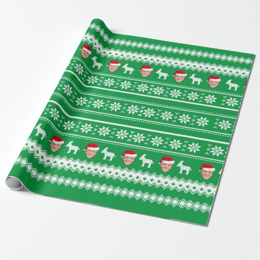 Joe Biden Pattern Holiday Cadeaupapier (Uitgerold)
