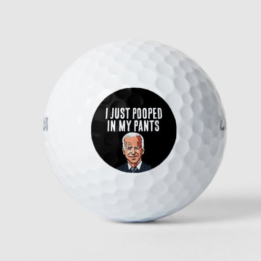 JOE BIDEN POOPED PANTS FUNNY GOLF BALLS GOLFBALLEN (Voorkant)