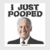 JOE BIDEN POOPÉE STICKER DECAL 8X8 (Feuille)