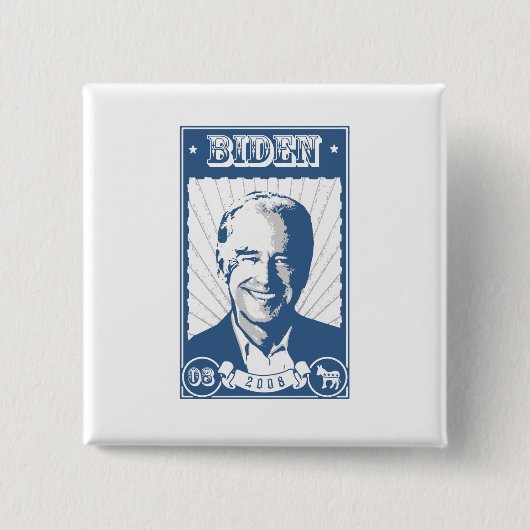 JOE BIDEN POSTER VIERKANTE BUTTON 5,1 CM (Voorkant)