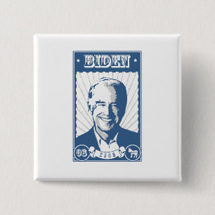 JOE BIDEN POSTER VIERKANTE BUTTON 5,1 CM
