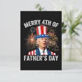 Joe Biden Prettig 4e Vaderdag Grappige 4e Juli Kaart (Staand voorkant)