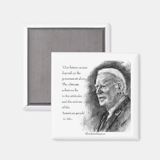 Joe Biden & Quote Fridge Magnet (Recto/Verso)
