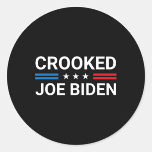 Joe Biden Trump citaat genaamd Joe Biden Crooked Ronde Sticker
