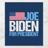 Joe Biden voor President Wijn Etiket (Enkel label)