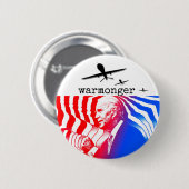 Joe Biden: Warmonger Ronde Button 5,7 Cm (Voorkant /achterkant)
