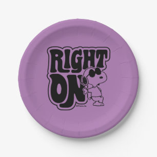 Joe Cool - rechts op Papieren Bordje