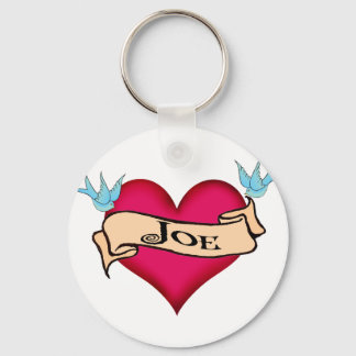Joe - Custom Heart Tattoo T-shirts & cadeaus Sleutelhanger