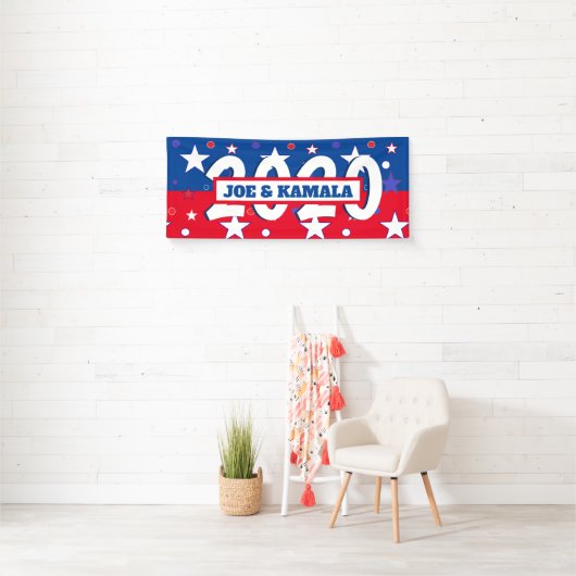 Joe en Kamala Patriottische Viering Politiek Spandoek (Insitu)