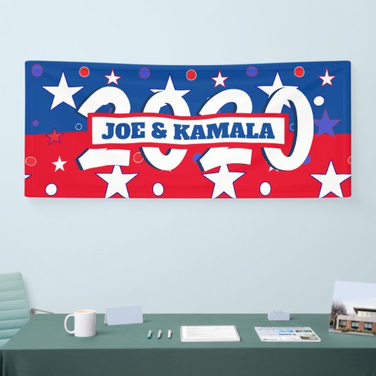 Joe en Kamala Patriottische Viering Politiek Spandoek (Beurs)