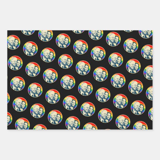 Joe en Kamala Pride Holiday Inpakpapier Vel (Voorkant)