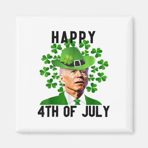 Joe Happy 4 juli Verward Grappig Biden St Patr Magneet