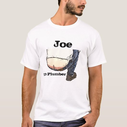 Joe het Plumber ButtCrack t-shirt (Voorkant)