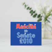 Joe Manchin for Senate 2010 Star Design Briefkaart (Staand voorkant)