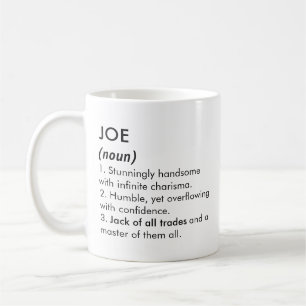 Joe naam, Bewerkbare naam, Aangepaste naam Koffiemok
