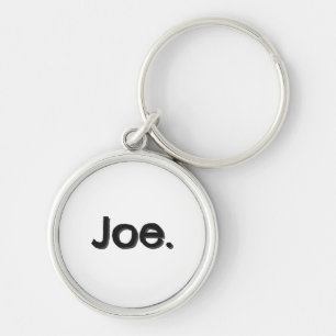 Joe. Naam Woord in zwarte letters op wit Sleutelhanger