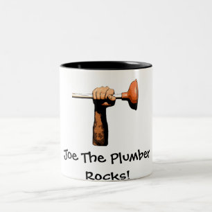 Joe The Plumber Rocks. Tweekleurige Koffiemok