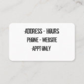 Joe Tow Visitekaartje (Achterkant)