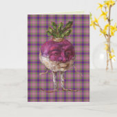 Joe turnip sur carte plaid (Fleur jaune)