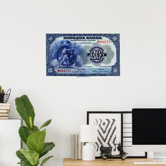 Joegoslavië 10 Dinara Progress Vignette Poster (Thuiskantoor)